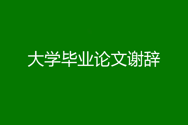 大学毕业论文谢辞