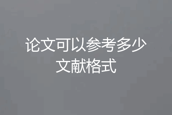 论文可以参考多少文献格式