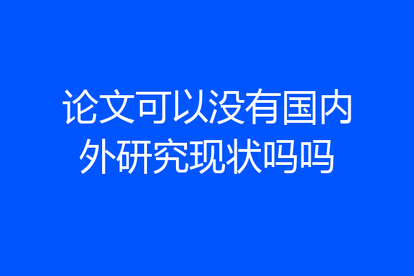 论文可以没有国内外研究现状吗吗