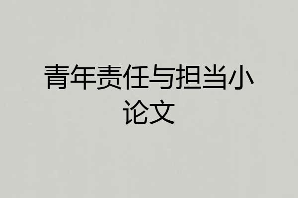 青年责任与担当小论文