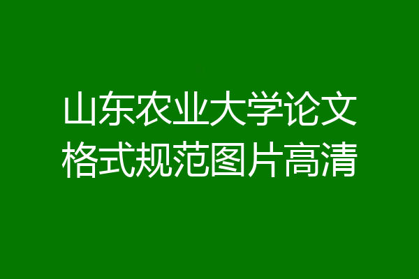 山东农业大学论文格式规范图片高清