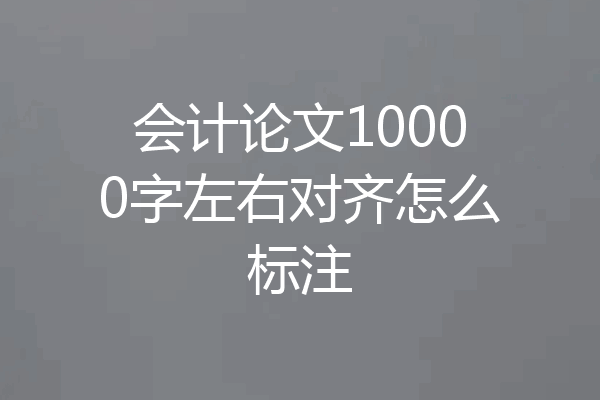 会计论文10000字左右对齐怎么标注