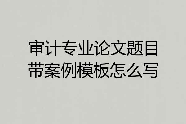 审计专业论文题目带案例模板怎么写