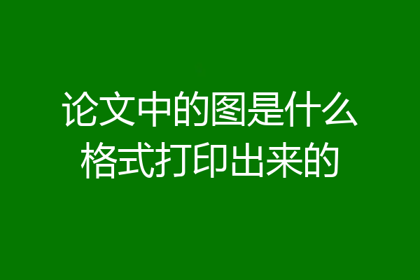论文中的图是什么格式打印出来的