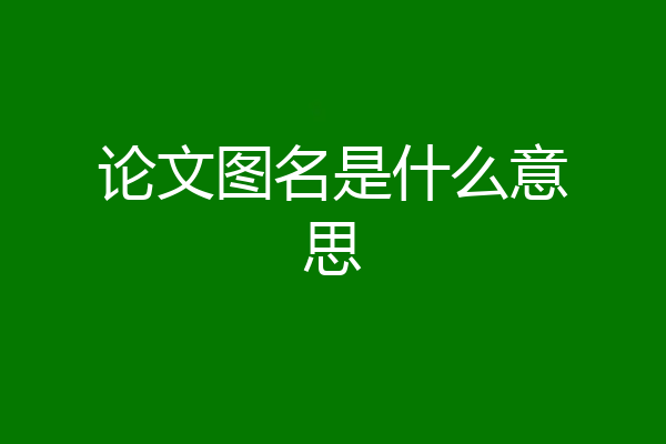论文图名是什么意思