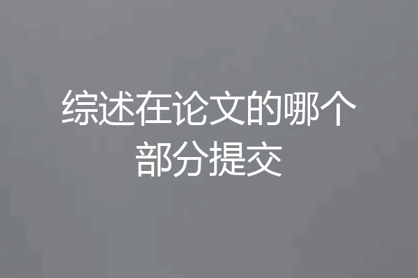 综述在论文的哪个部分提交