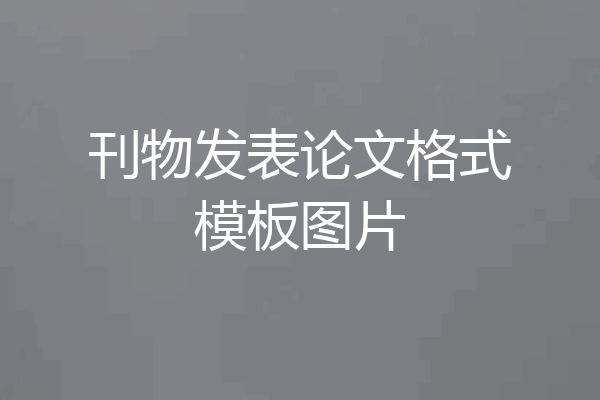 刊物发表论文格式模板图片