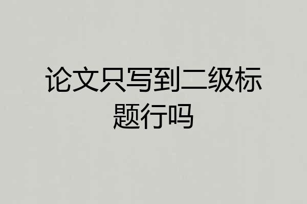 论文只写到二级标题行吗