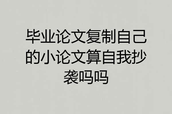 毕业论文复制自己的小论文算自我抄袭吗吗
