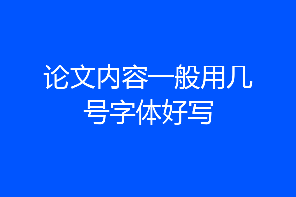 论文内容一般用几号字体好写