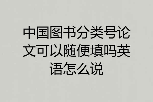 中国图书分类号论文可以随便填吗英语怎么说