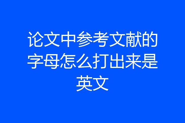 论文中参考文献的字母怎么打出来是英文