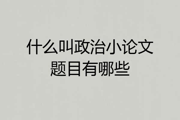 什么叫政治小论文题目有哪些