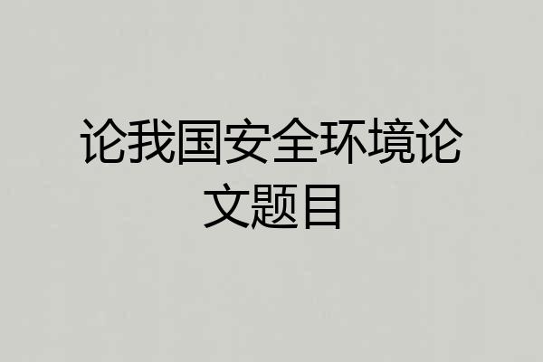 论我国安全环境论文题目