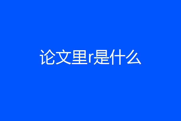 论文里r是什么