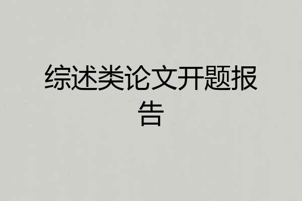 综述类论文开题报告