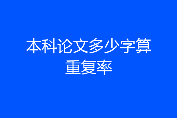 本科论文多少字算重复率