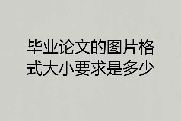 毕业论文的图片格式大小要求是多少