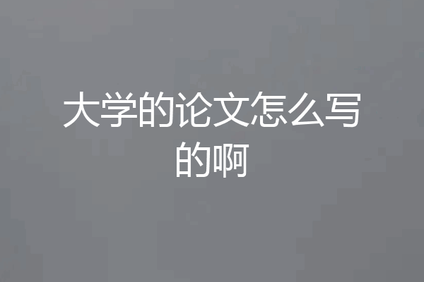 大学的论文怎么写的啊