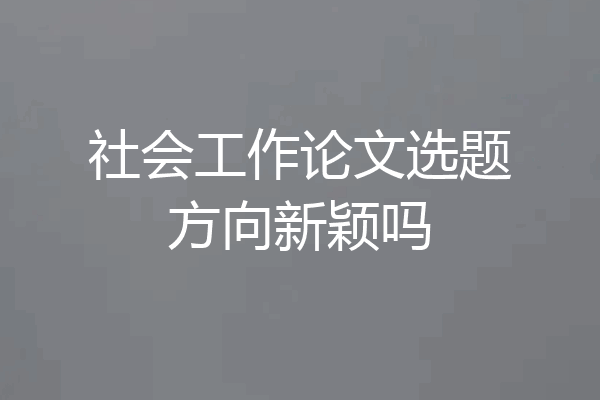 社会工作论文选题方向新颖吗
