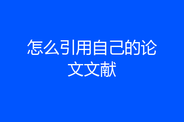 怎么引用自己的论文文献