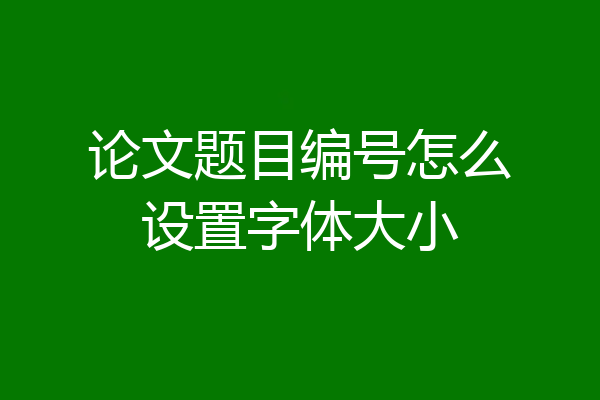 论文题目编号怎么设置字体大小