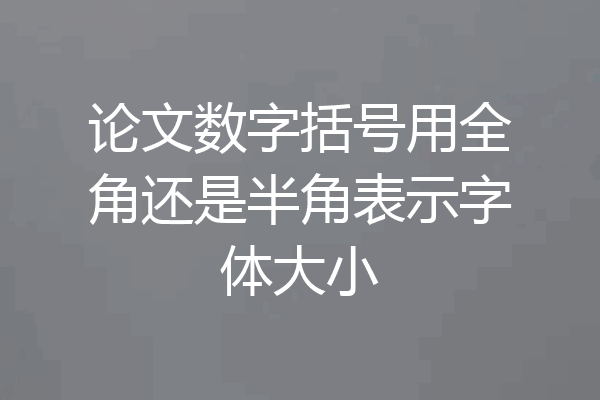论文数字括号用全角还是半角表示字体大小