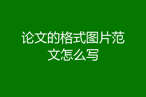 论文的格式图片范文怎么写