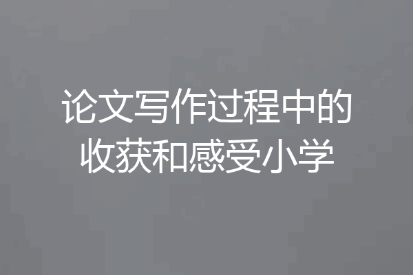 论文写作过程中的收获和感受小学