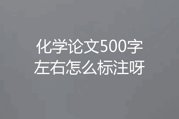 化学论文500字左右怎么标注呀