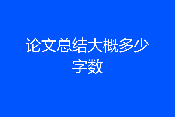 论文总结大概多少字数