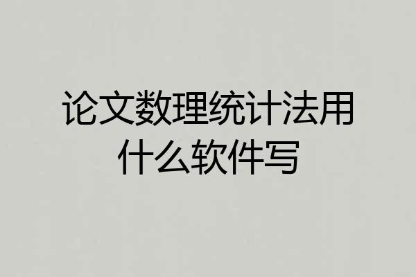论文数理统计法用什么软件写