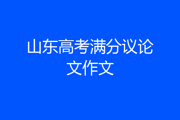 山东高考满分议论文作文