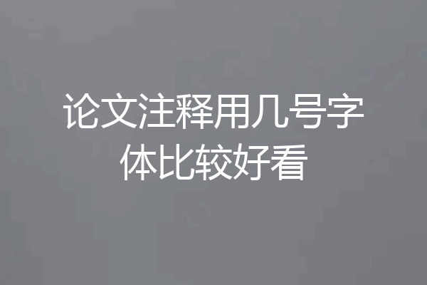 论文注释用几号字体比较好看