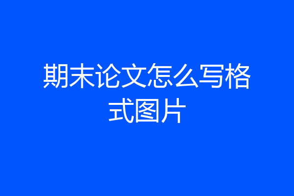 期末论文怎么写格式图片