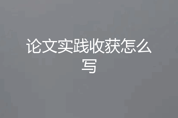 论文实践收获怎么写