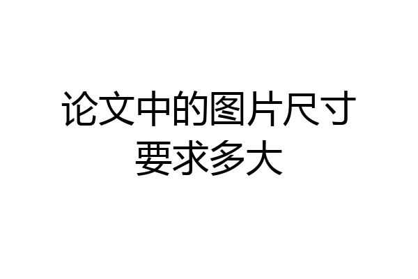 论文中的图片尺寸要求多大