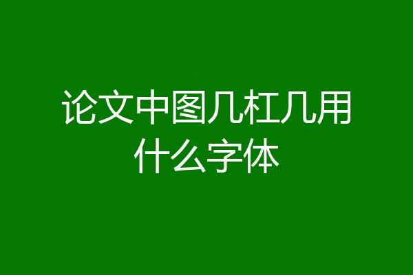 论文中图几杠几用什么字体