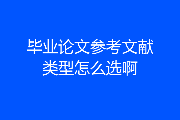 毕业论文参考文献类型怎么选啊