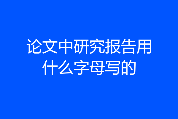论文中研究报告用什么字母写的