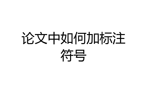 论文中如何加标注符号