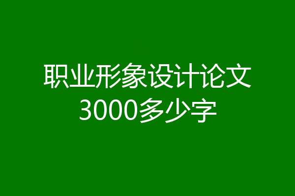 职业形象设计论文3000多少字