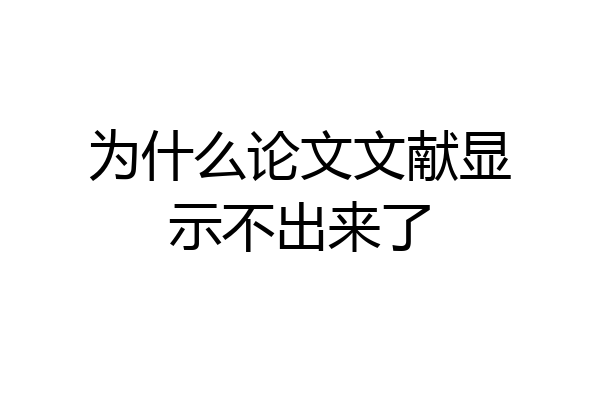 为什么论文文献显示不出来了