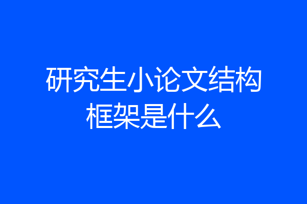 研究生小论文结构框架是什么