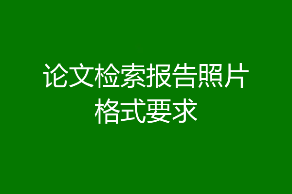 论文检索报告照片格式要求