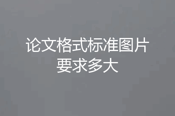 论文格式标准图片要求多大