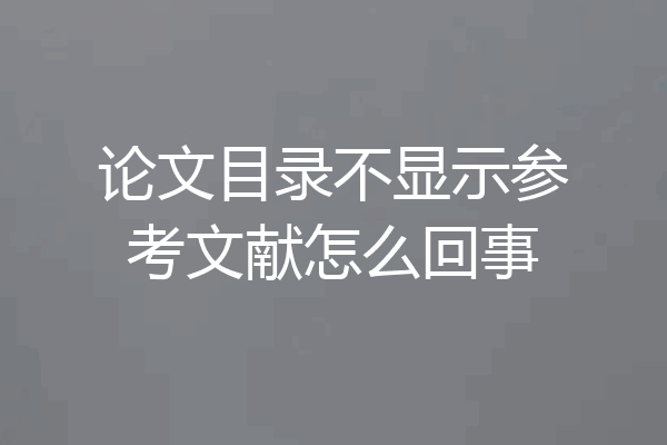 论文目录不显示参考文献怎么回事
