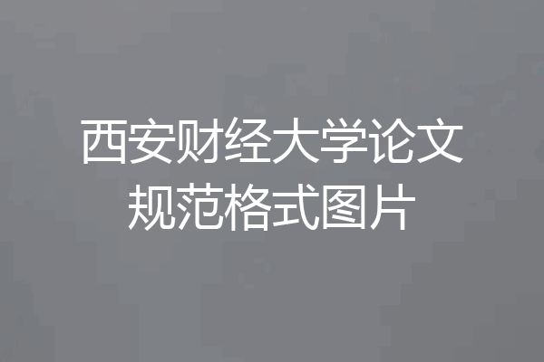 西安财经大学论文规范格式图片