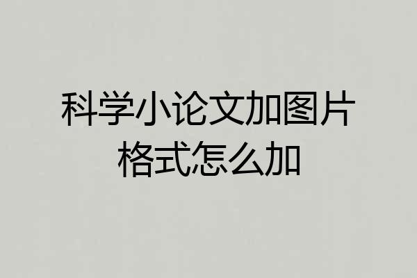 科学小论文加图片格式怎么加