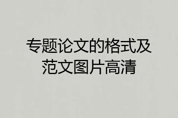 专题论文的格式及范文图片高清